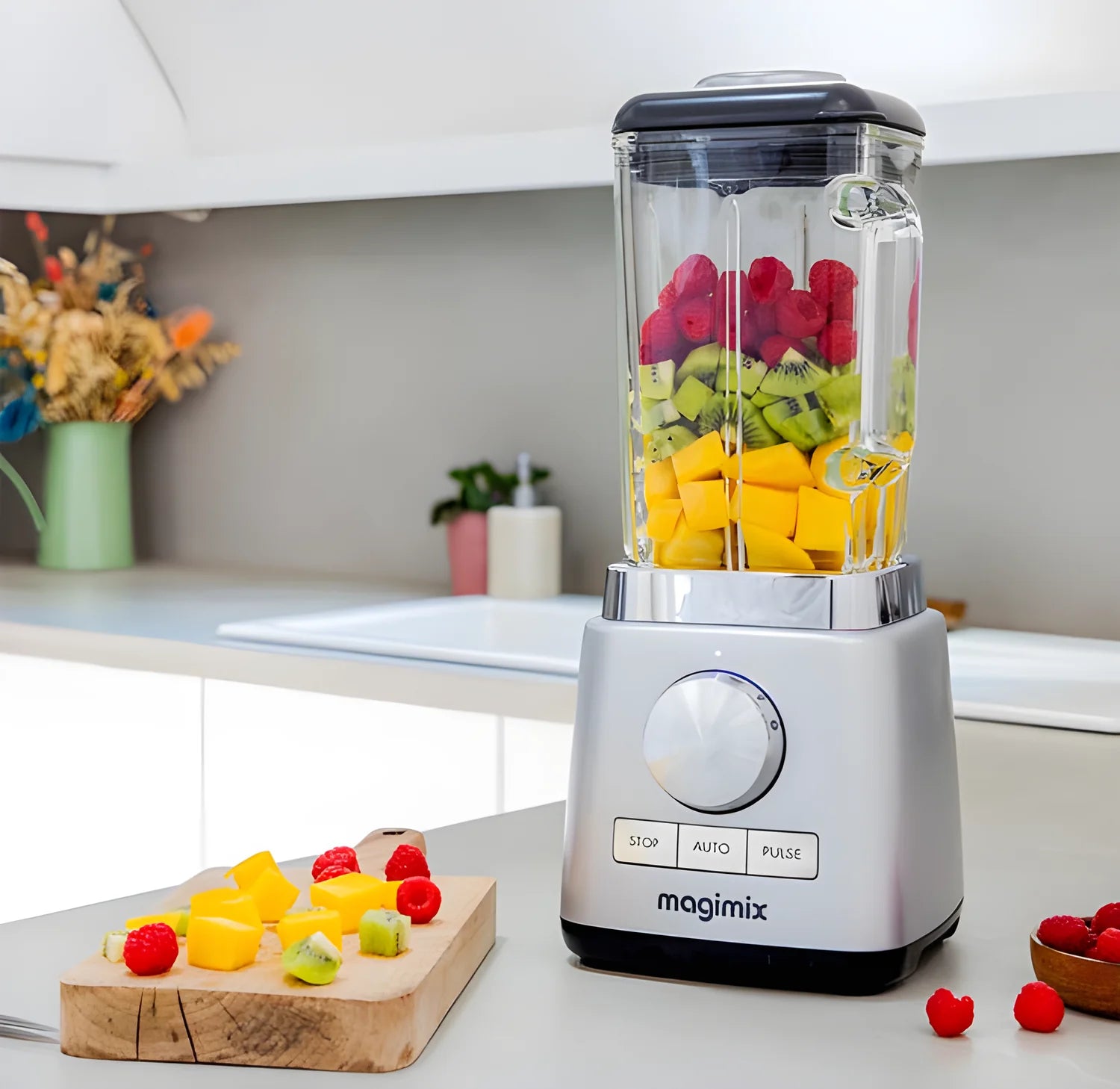 Magimix frullatore blender 5 XL con caraffa in vetro 2 Litri dotato di mini frullatore