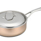 Mezza casseruola rame inox B'chef induzione 24 cm con coperchio