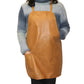 Grembiule con pettorinada barbecue in vera pelle color tabacco