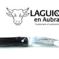 Laguiole Coltello 12 cm manico pieno punta corno doppia placcatura molla a spirale