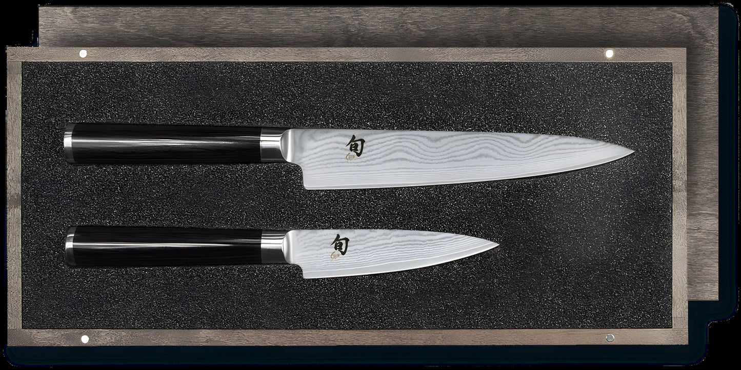 Kai Shun set di due coltelli damascati DMS-210, lo Spelucchino classico DM-0700 e il Coltello universale DM-0701