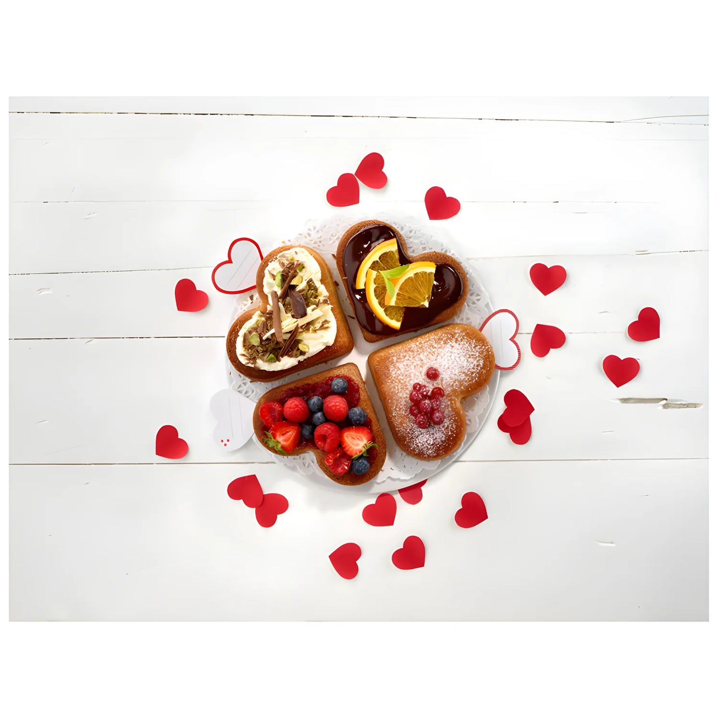 Lékué Stampo torta in silicone "Cuore" 4 porzioni cm 26,5x4,5