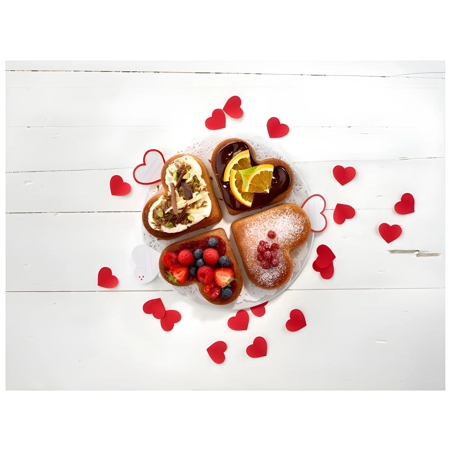 Lékué Stampo torta in silicone "Cuore" 4 porzioni cm 26,5x4,5