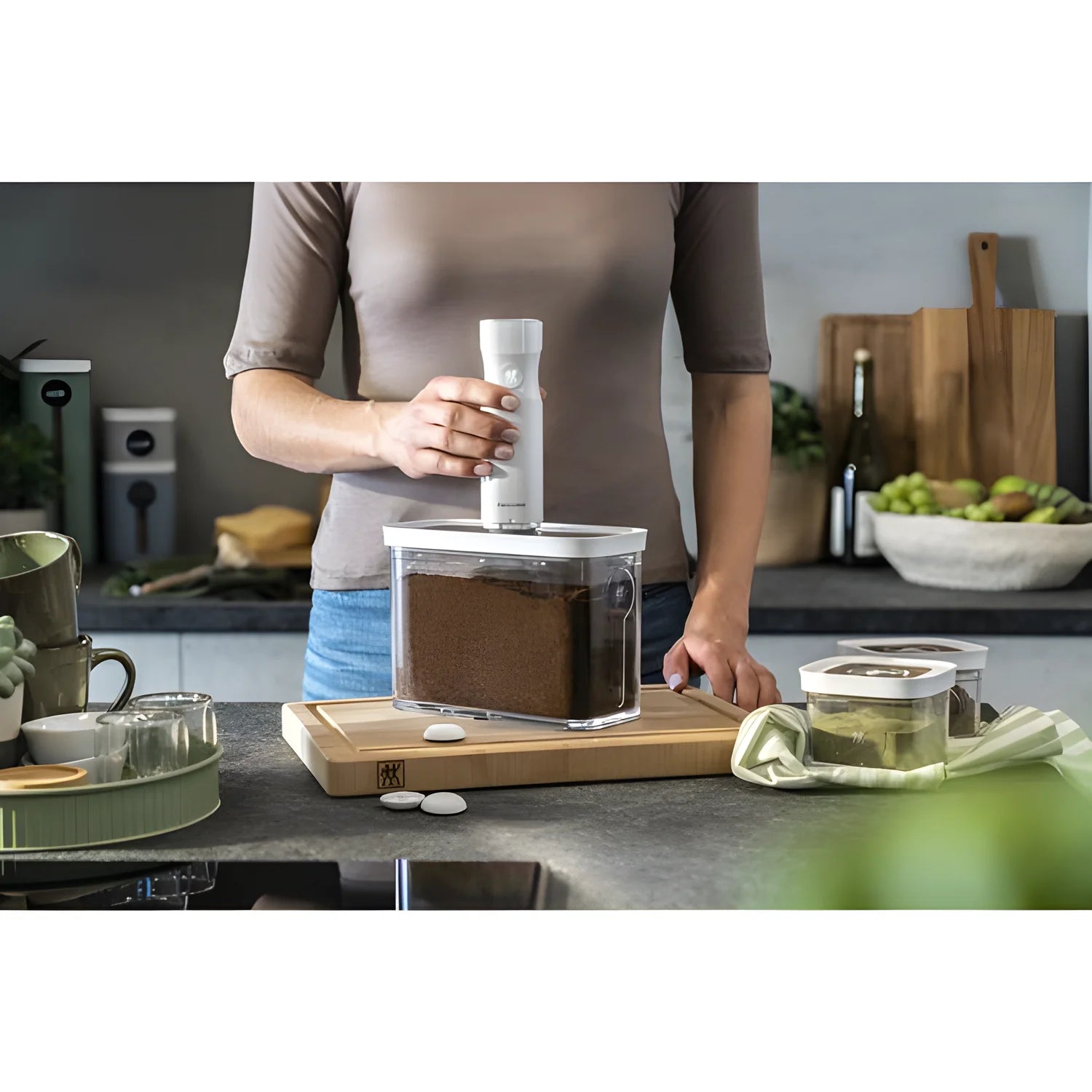 Zwilling Fresh & Save CUBE Starter Set Sottovuoto M – 5 Pezzi, Trasparente-Bianco