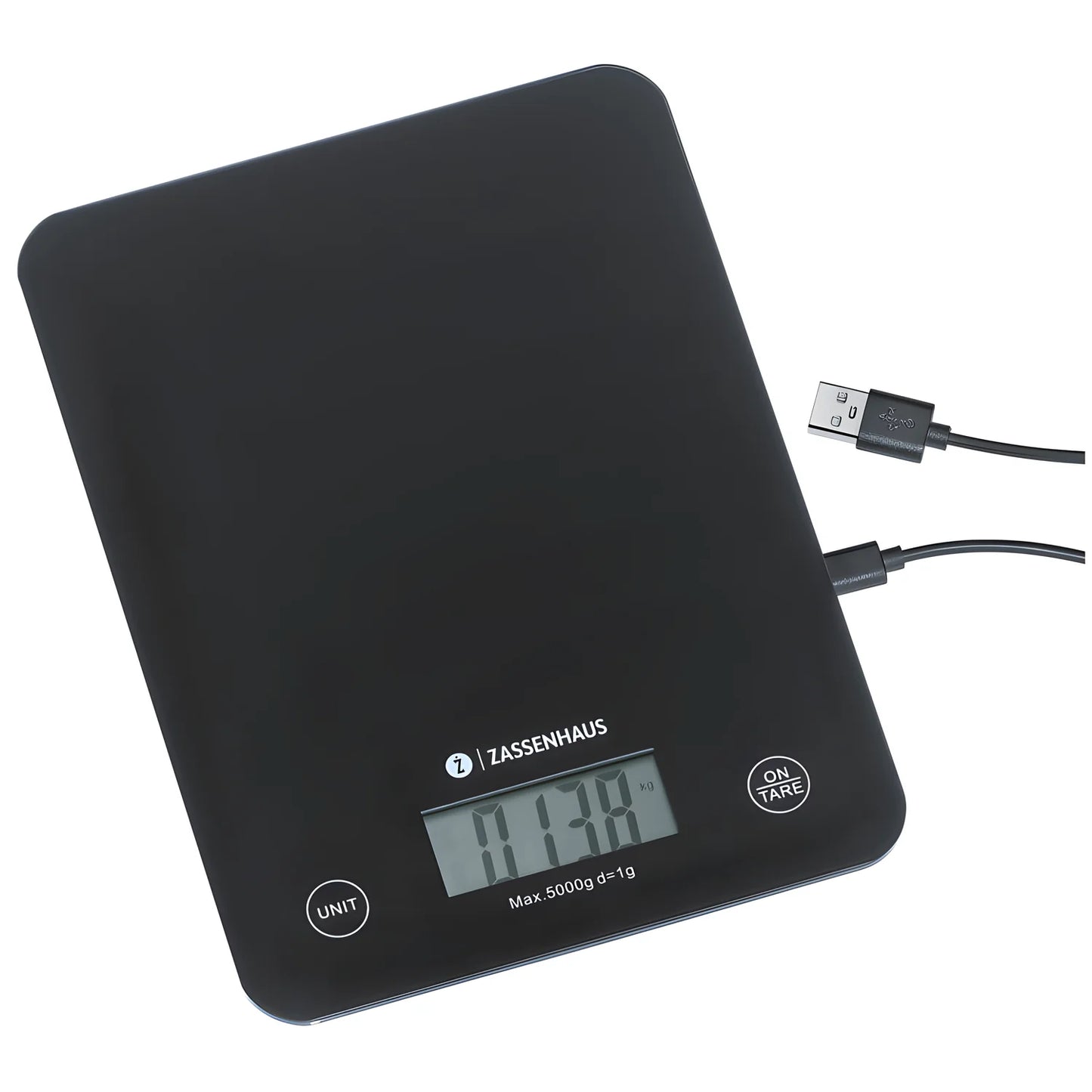 Zassenhaus Bilancia green da cucina digitale e ricaricabile USB 1g/5kg