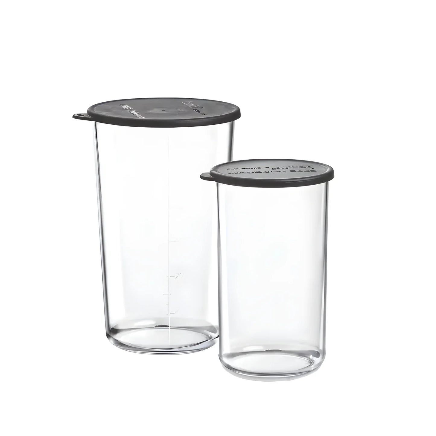 Bamix set di due bicchieri in vetro graduati 400 e 700 ml c/cope