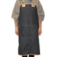 Grembiule con pettorina da barbecue in jeans e pelle
