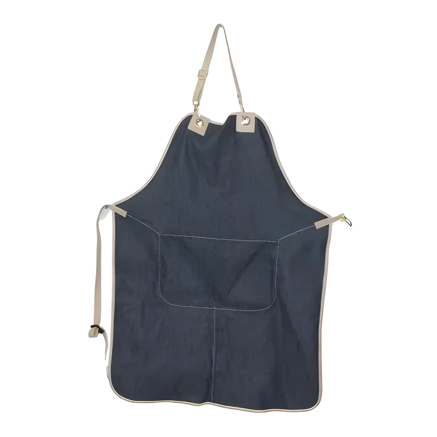Grembiule con pettorina da barbecue in jeans e pelle