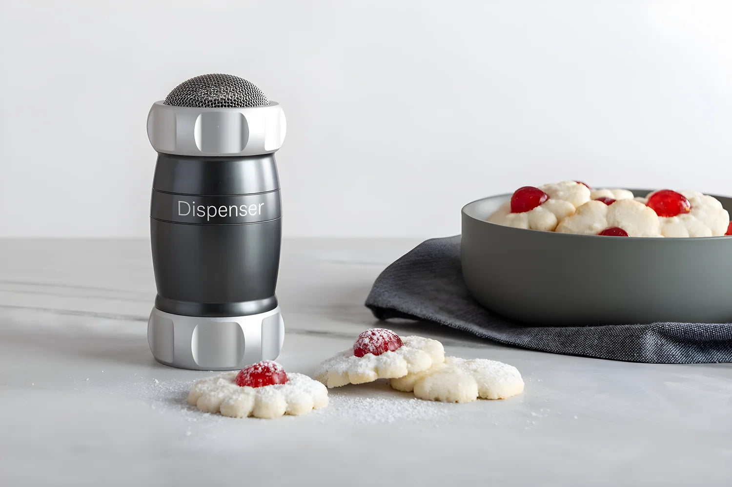 Marcato dispenser spargi farine zucchero e cacao Grigio