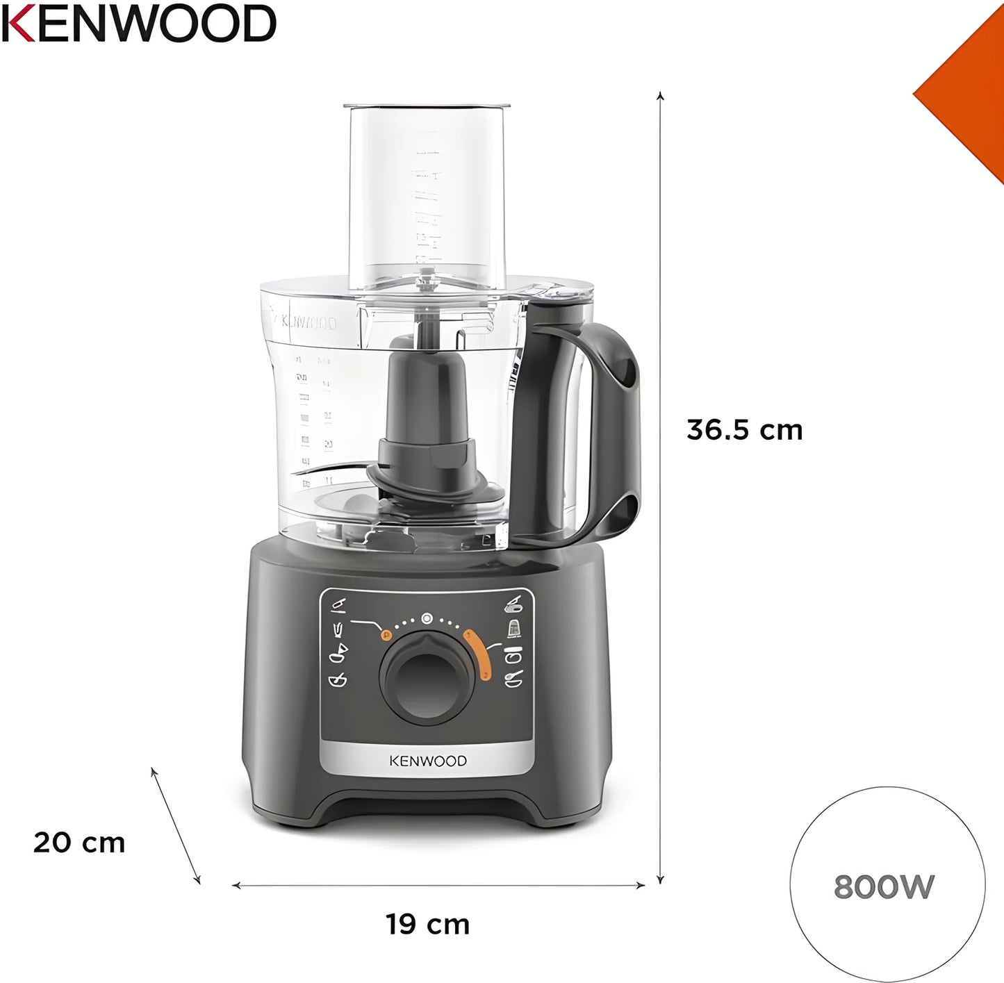 Kenwood Robot da cucina FDP31.360GY frullatore MultiPro Compact