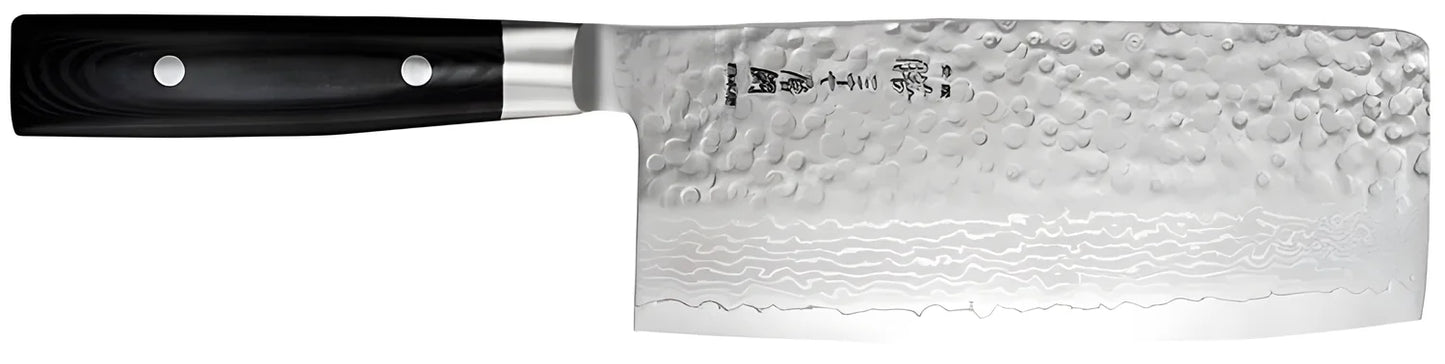 Yaxell ZEN Mannaia Cinese per Verdure Lama 18 cm – Acciaio VG10 61 HRC, 37 Strati Damasco Martellato