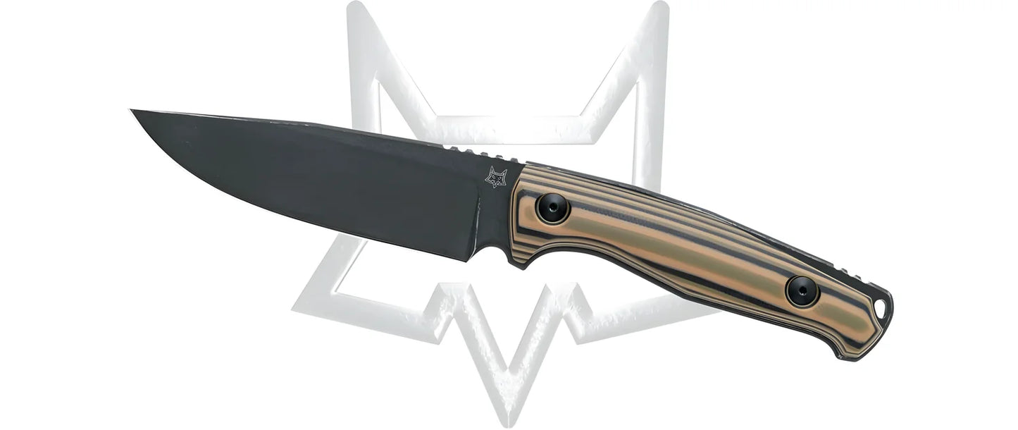Fox Coltello TUR Lama Fissa Nera in Acciaio Inox N690Co impugnatura G10 tricolor hundle FX-529TR
