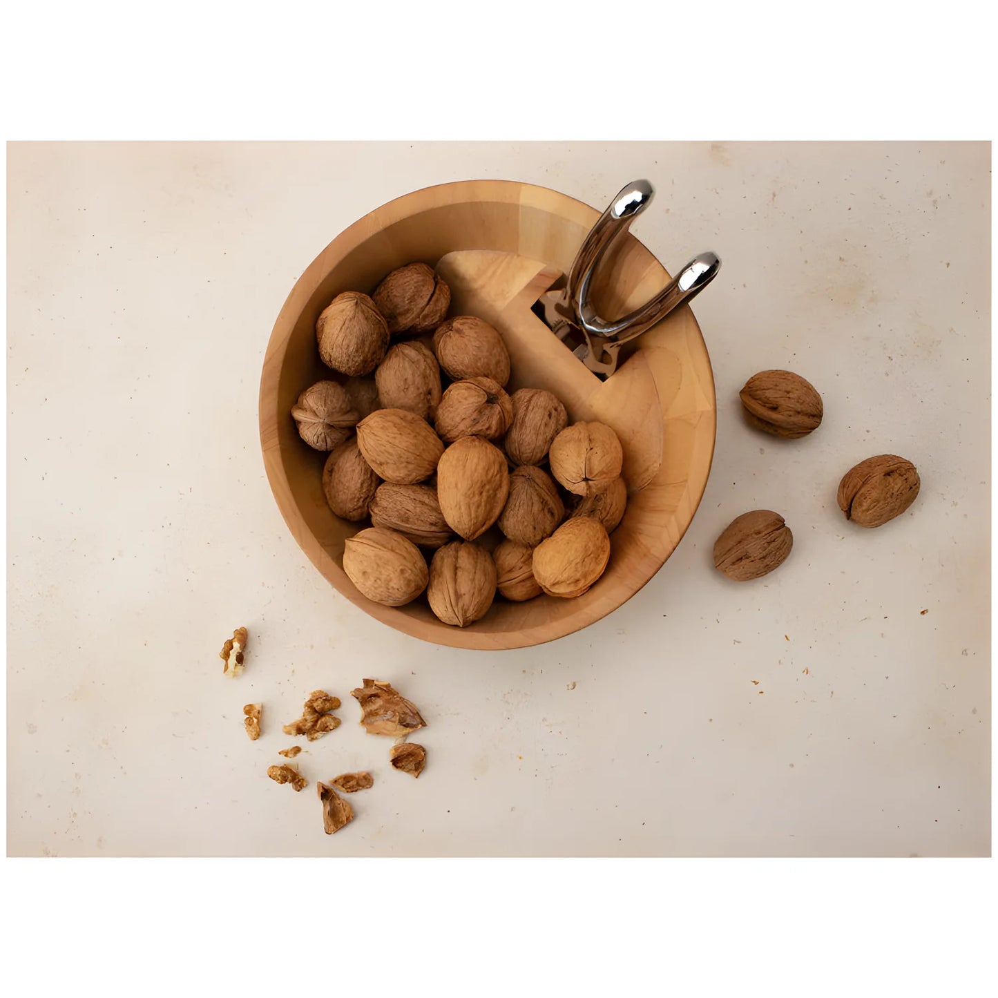 Continenta ciotola noci con schiaccianoci robusto di qualità cm 19,5 x 19 x 12,5