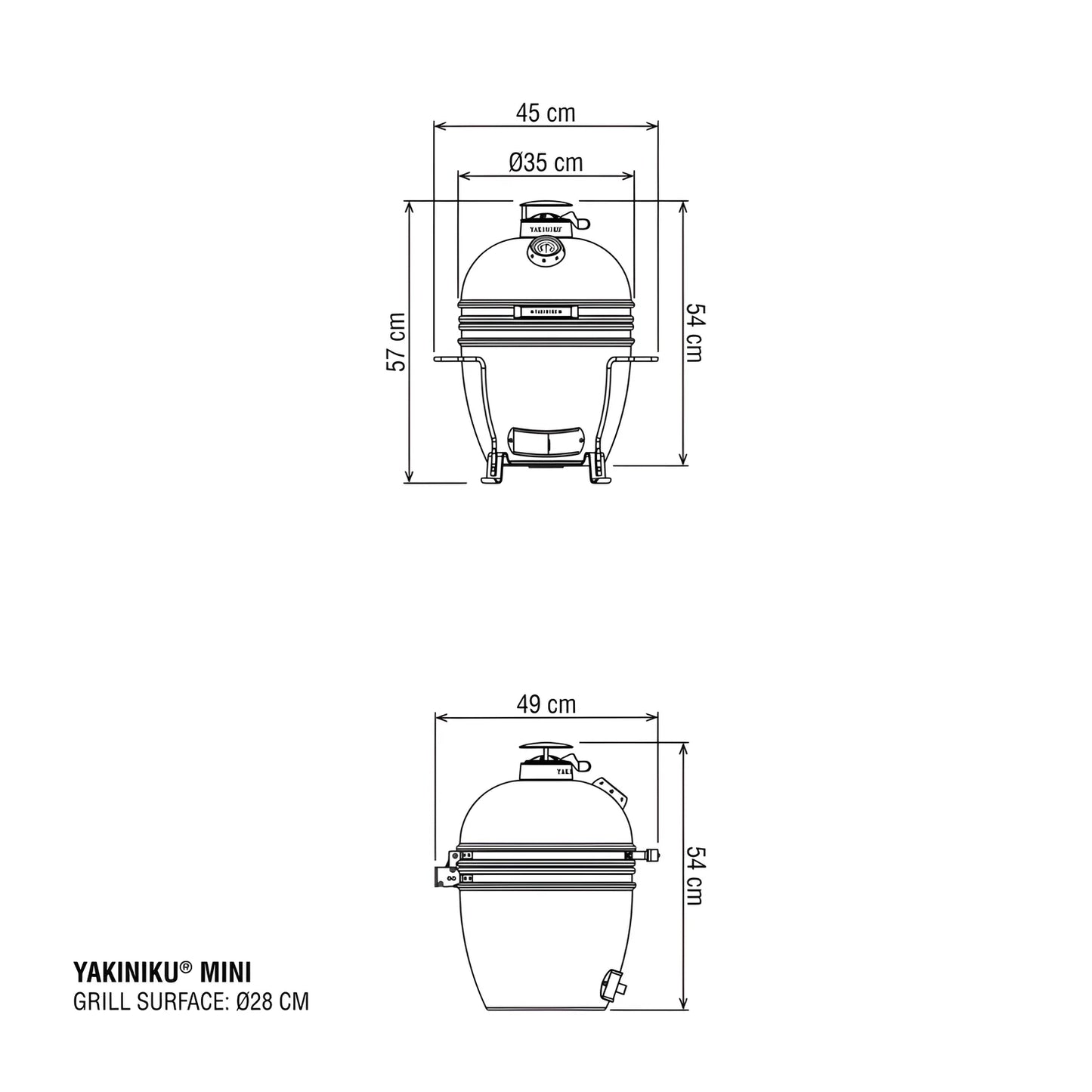 Yakiniku Kamado Mini 11" (28 cm) – Barbecue in Ceramica per 1-2 Persone
