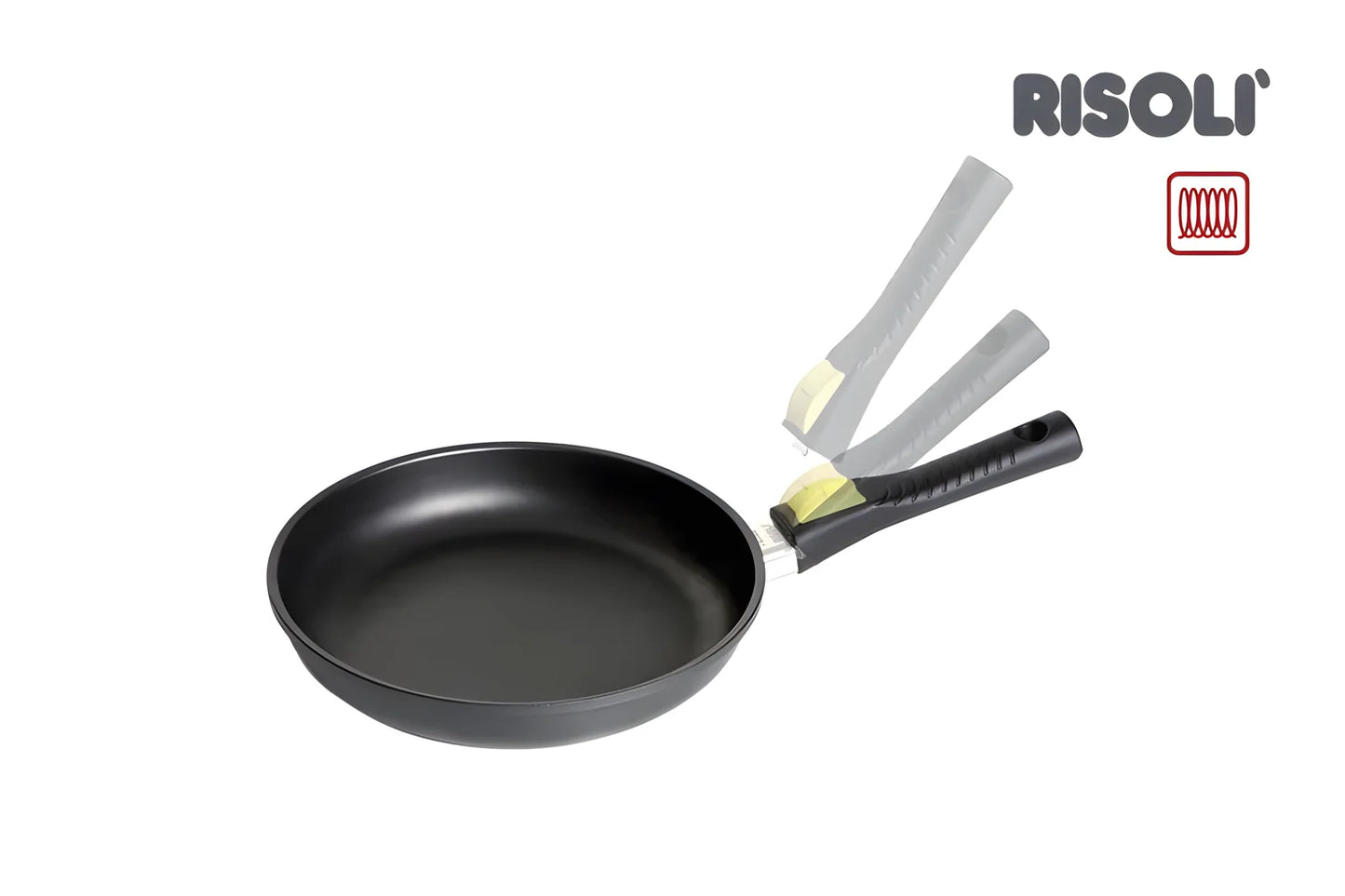 Risolì Padella induzione salvaspazio in alluminio antiaderente Platinun Plus Chemours 32 cm con manico removibile 01103INS/32T