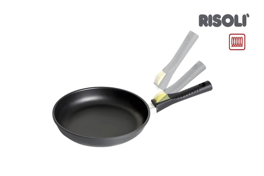 Risolì Padella induzione salvaspazio in alluminio antiaderente Platinun Plus Chemours 24 cm con manico removibile 01103INS/24T