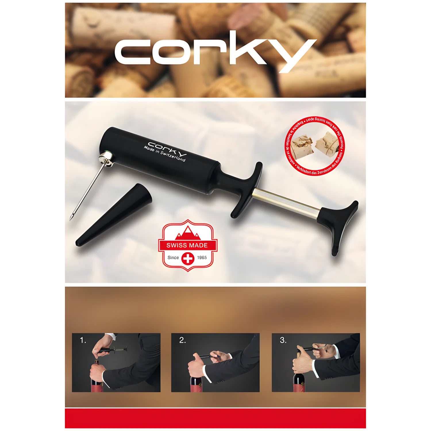 Cavatappi a pressione Corky in scatola regalo standard cm 19x10