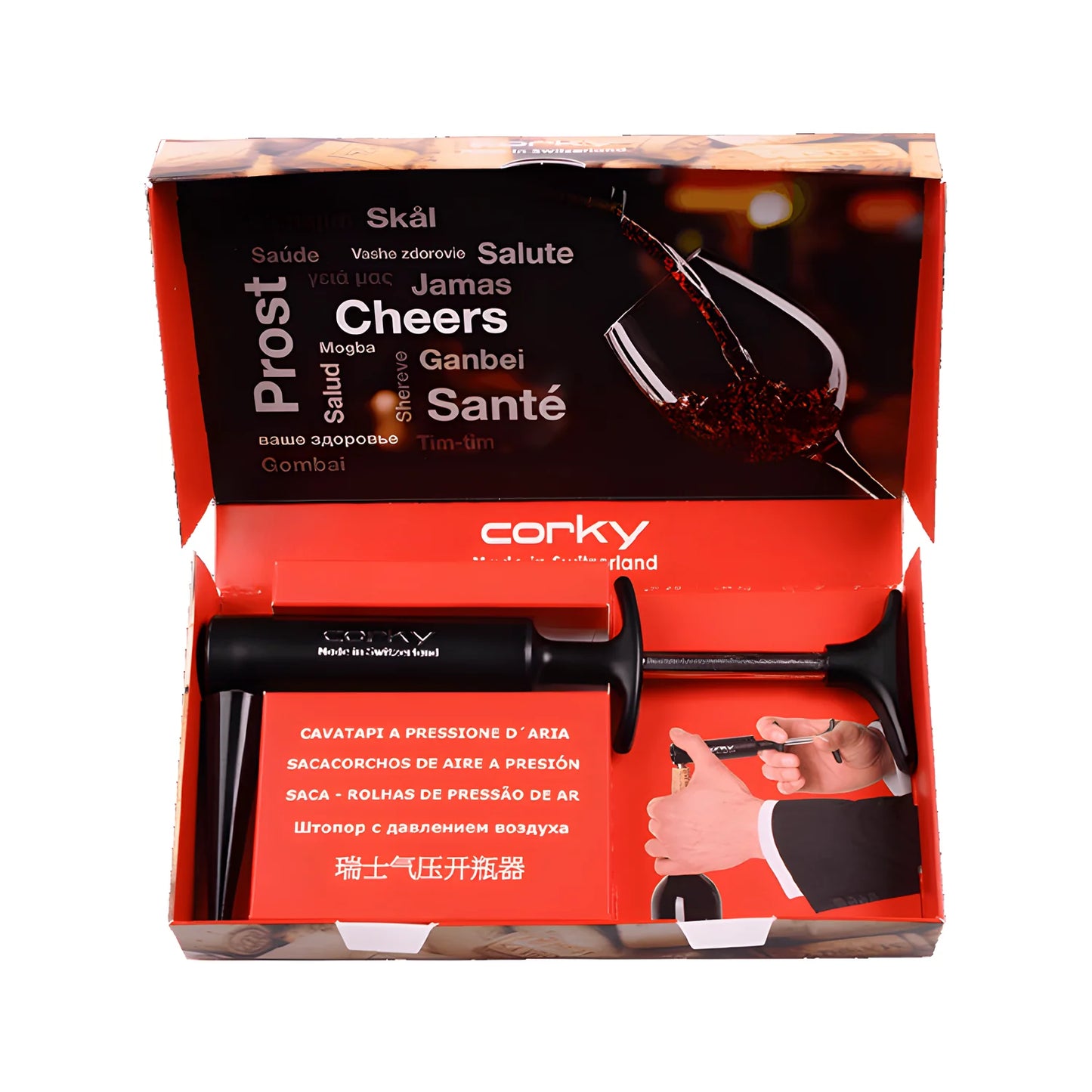 Cavatappi a pressione Corky in scatola regalo standard cm 19x10
