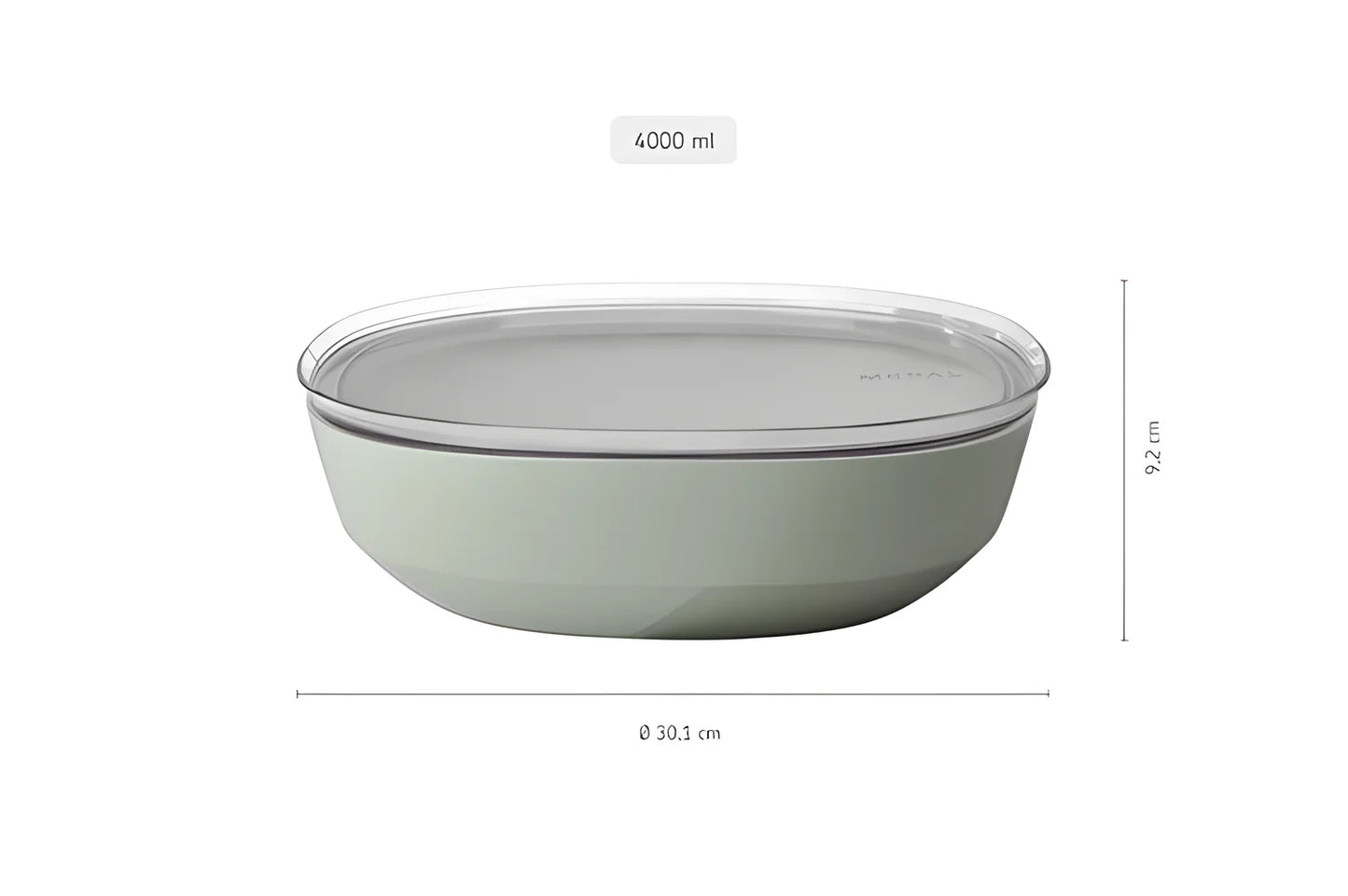 Mepal Insalatiera Ciotola da portata Silueta con coperchio - Bianco nordico l 4/cm Ø30,1x9,2