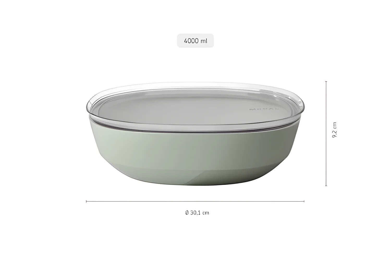 Mepal Insalatiera Ciotola da portata Silueta con coperchio - Bianco nordico l 4/cm Ø30,1x9,2