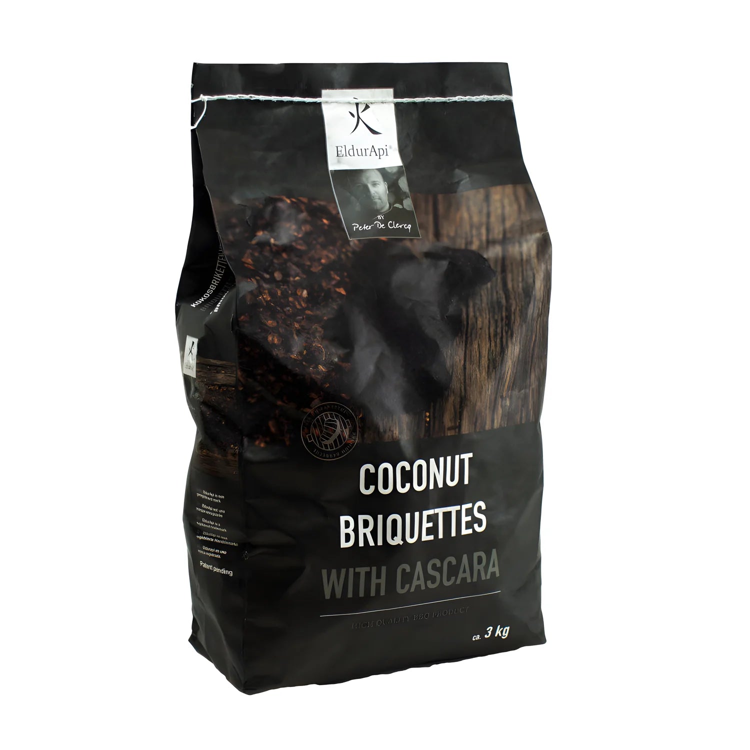 EldurApi bricchetti di cocco con cascara confezione da 3 kg cm 22,5x12x3