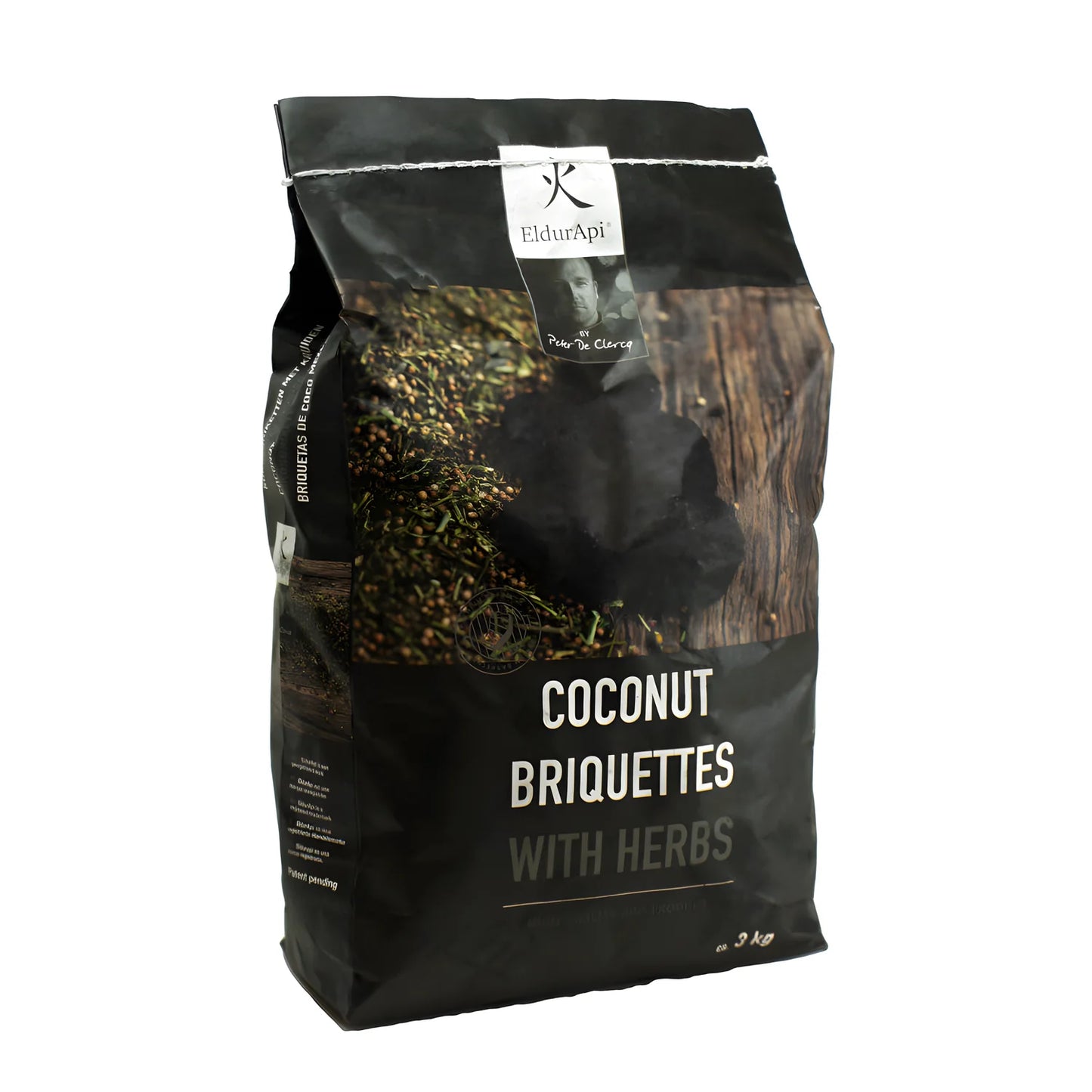 EldurApi bricchetti di cocco con erbe, confezione da 3 kg cm 22,5x12x36