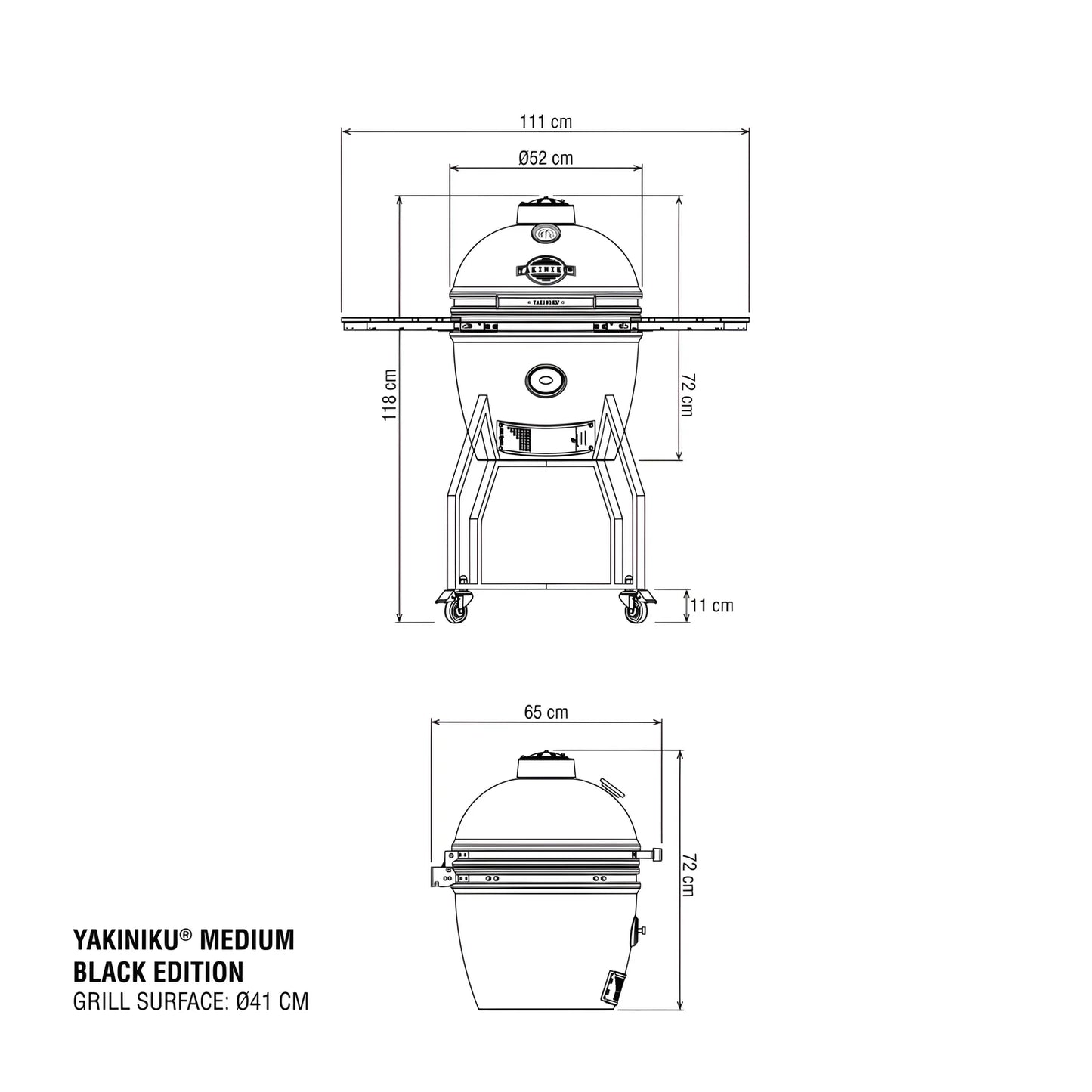 Yakiniku Kamado medium basic "Black Edition" per 4-5 persone cm ø41/cm 11
