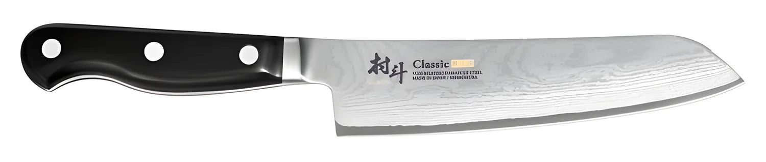 Shimomura Murato Coltello Santoku cm17, lama Damascata aicciao VG10 in 33 strati