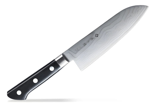 Tojiro Coltello Santoku 17 cm Damascato Acciaio VG10 37 strati di manico forgiato  F-659