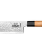 Shimura Pro Seido Miyuki coltello Nakiri damascato 67 strati impugnatura legno di ulivo 7"/18 cm