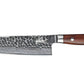 Shimura Pro coltello Santoku damascato martellato 67 strati 7"/18 cm