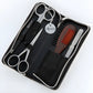 Alpen set da uomo per la cura della barba baffi manicure astuccio in pelle nera 6894R