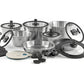 Cookvision Nesto | Batteria di Pentole Salvaspazio 24 Pezzi | Acciaio Inox 18/10 | Induzione