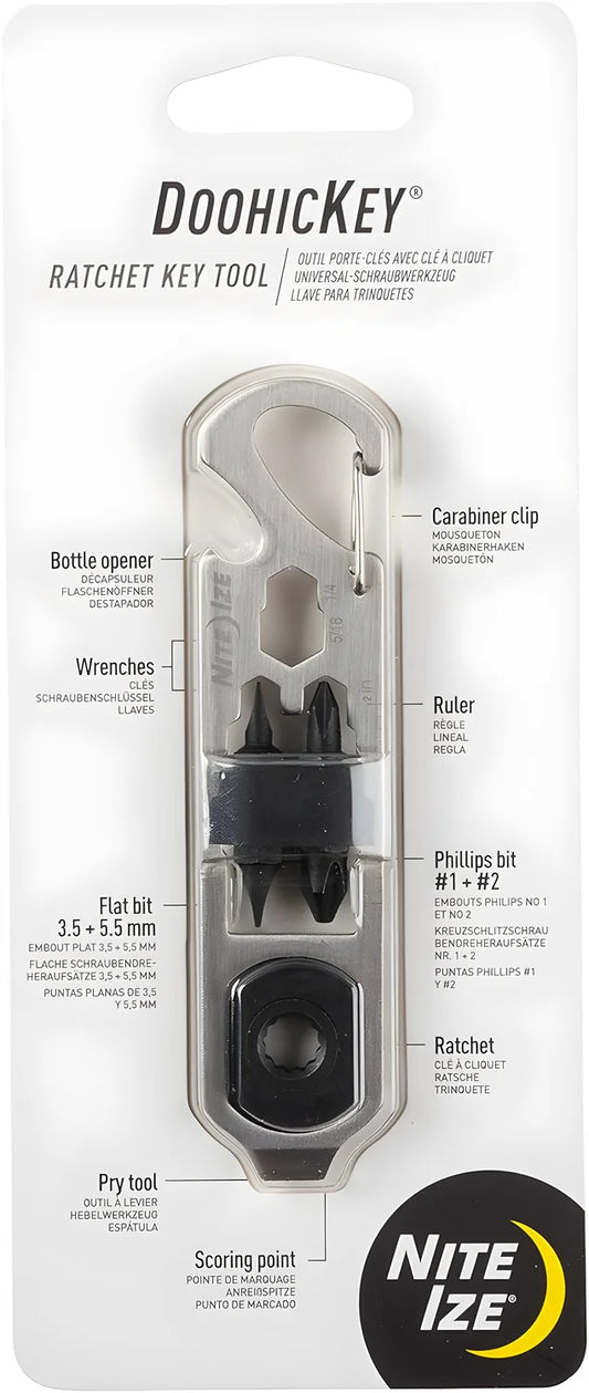 Nite Ize moschettone inox multifunzione chiave a cricchetto DoohicKey KMTRT-11-R