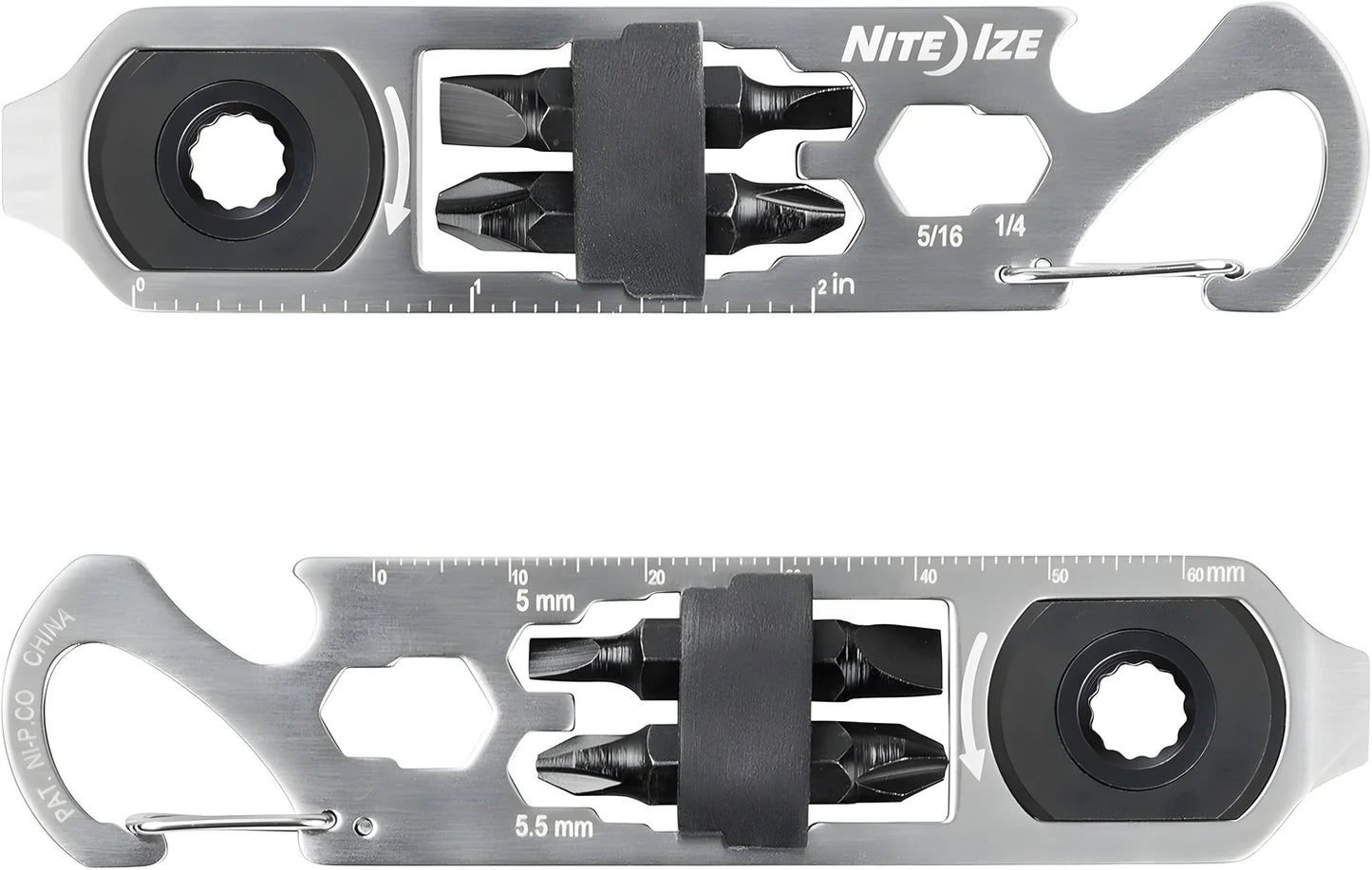 Nite Ize moschettone inox multifunzione chiave a cricchetto DoohicKey KMTRT-11-R