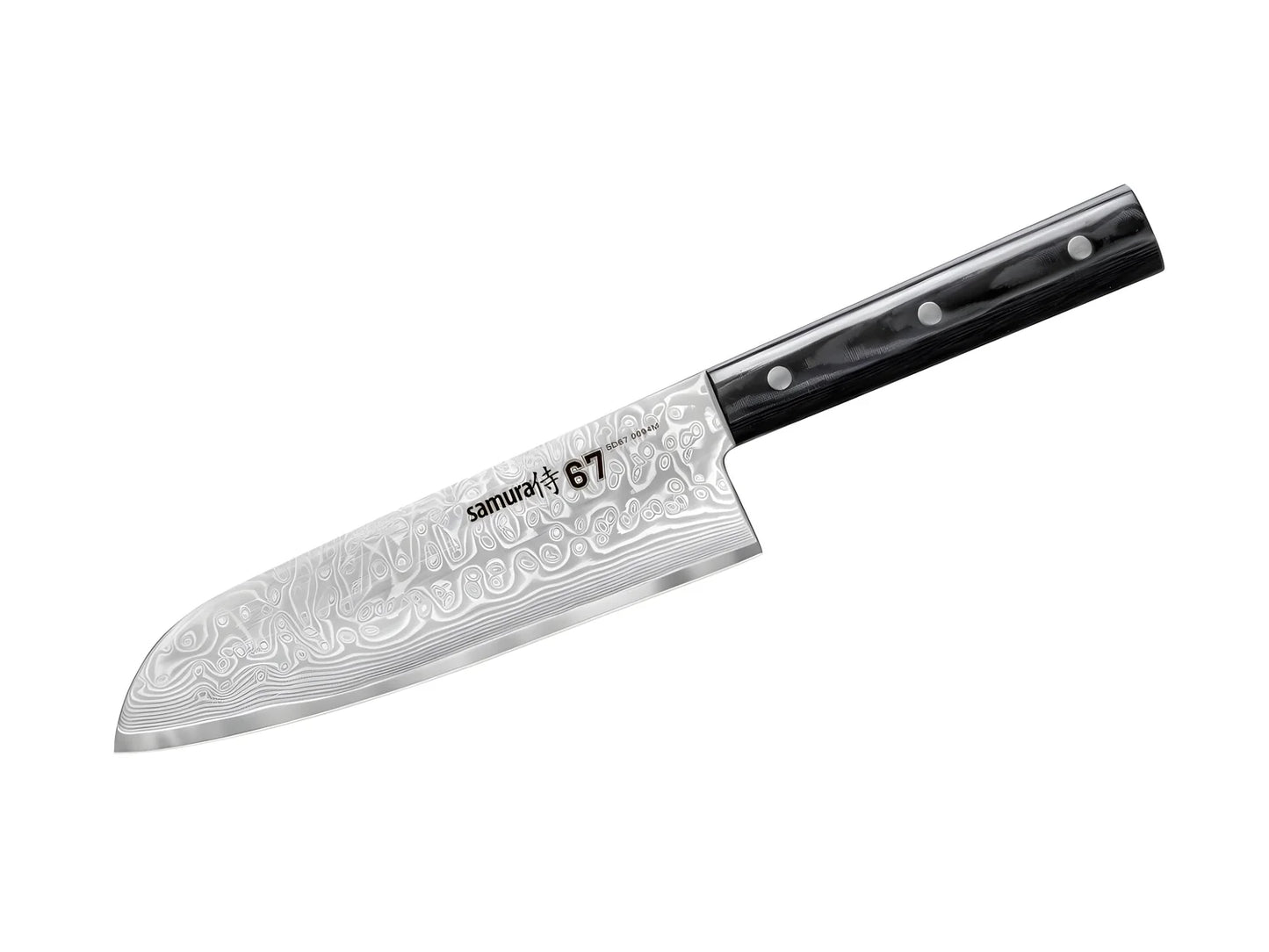 Samura coltello damascato 67 strati SANTOKU CM.17,5 SD67-0094M