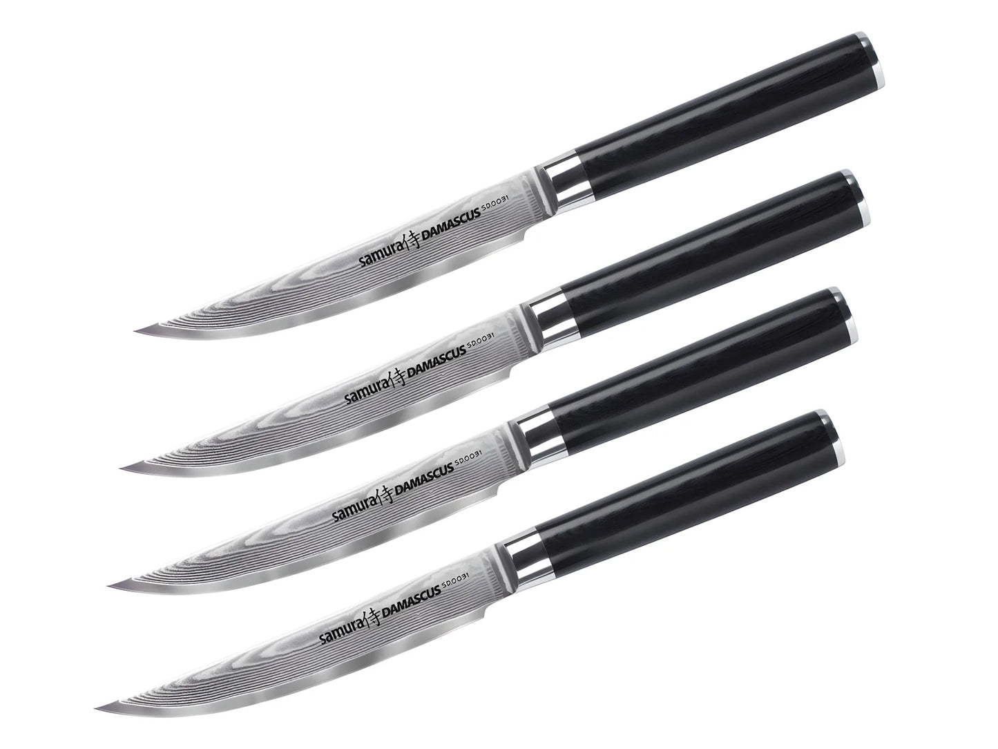 Samura set di 4 coltelli da bistecca (Steak knife) DAMASCUS con lama di CM.12 SD-0031S