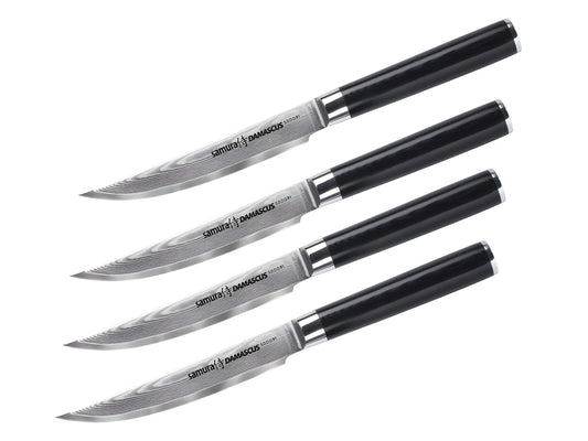 Samura  set di 4 coltelli da bistecca (Steak knife) DAMASCUS con lama di CM.12 SD-0031S