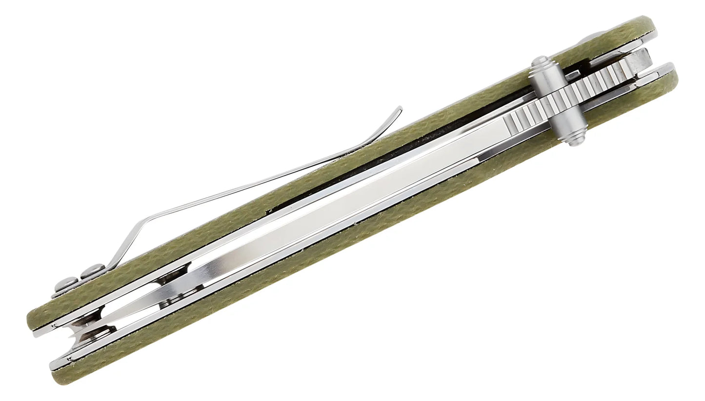 QSP coltello serramanico lama 82 mm in acciaio D2 manico micarta QS102-A