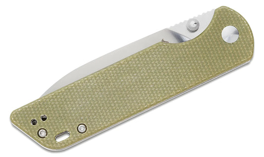 QSP coltello serramanico lama 82 mm in acciaio D2 manico micarta QS102-A
