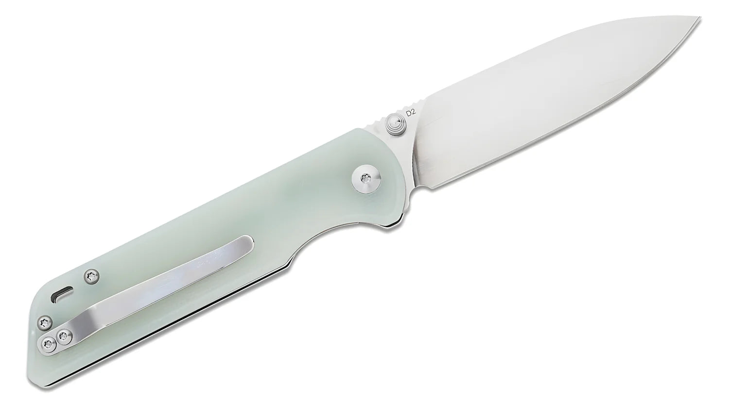 QSP coltello serramanico Parrot lama 82 mm in D2 impugnatura in G-10 QS102-C giada