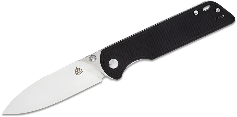 QSP coltello serramanico lama 82 mm in D2 impugnatura G10 nero G-10 QS102-A
