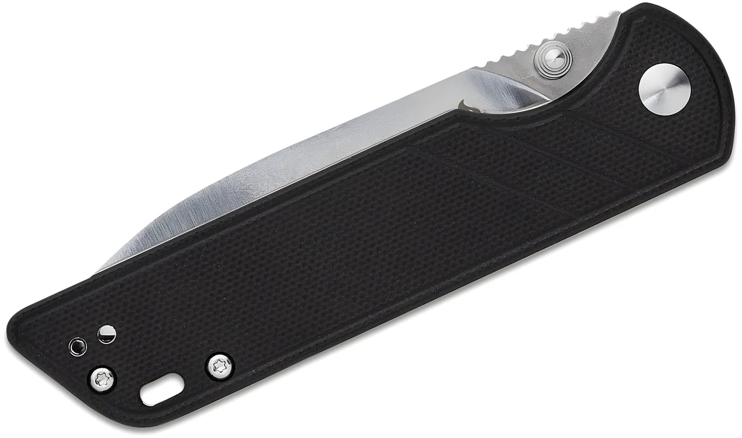 QSP coltello serramanico lama 82 mm in D2 impugnatura G10 nero G-10 QS102-A