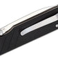 QSP coltello serramanico lama 82 mm in D2 impugnatura G10 nero G-10 QS102-A