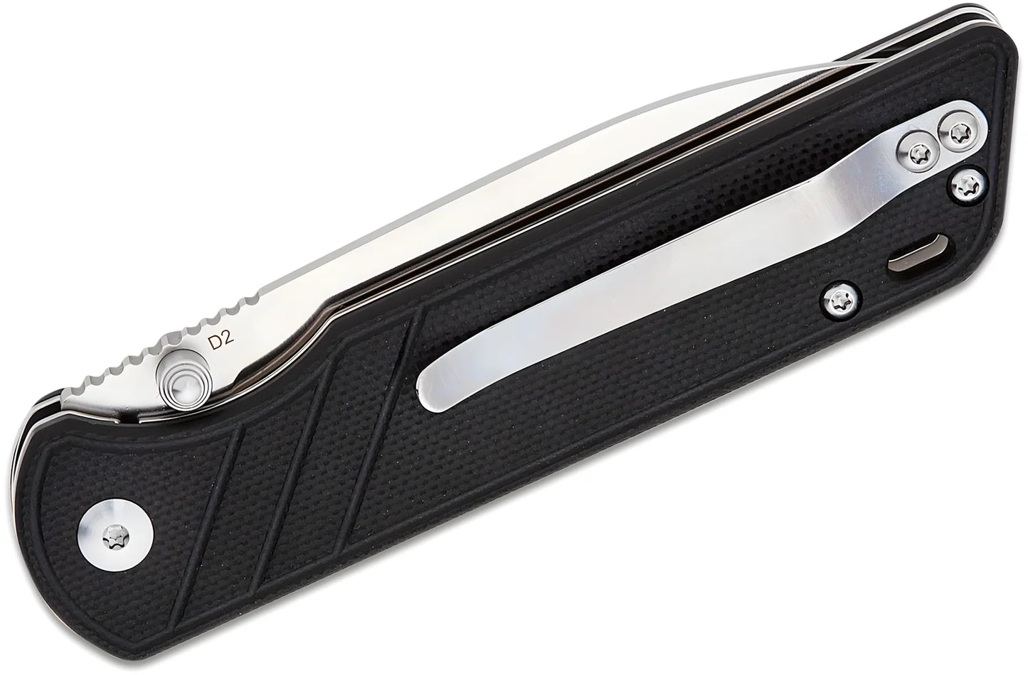QSP coltello serramanico lama 82 mm in D2 impugnatura G10 nero G-10 QS102-A