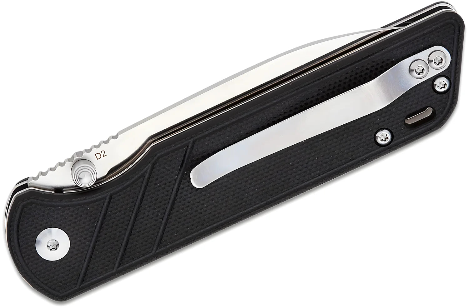 QSP coltello serramanico lama 82 mm in D2 impugnatura G10 nero G-10 QS102-A