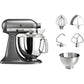 KitchenAid Planetaria Artisan con testa reclinabile 4,8L Argento + Accessori