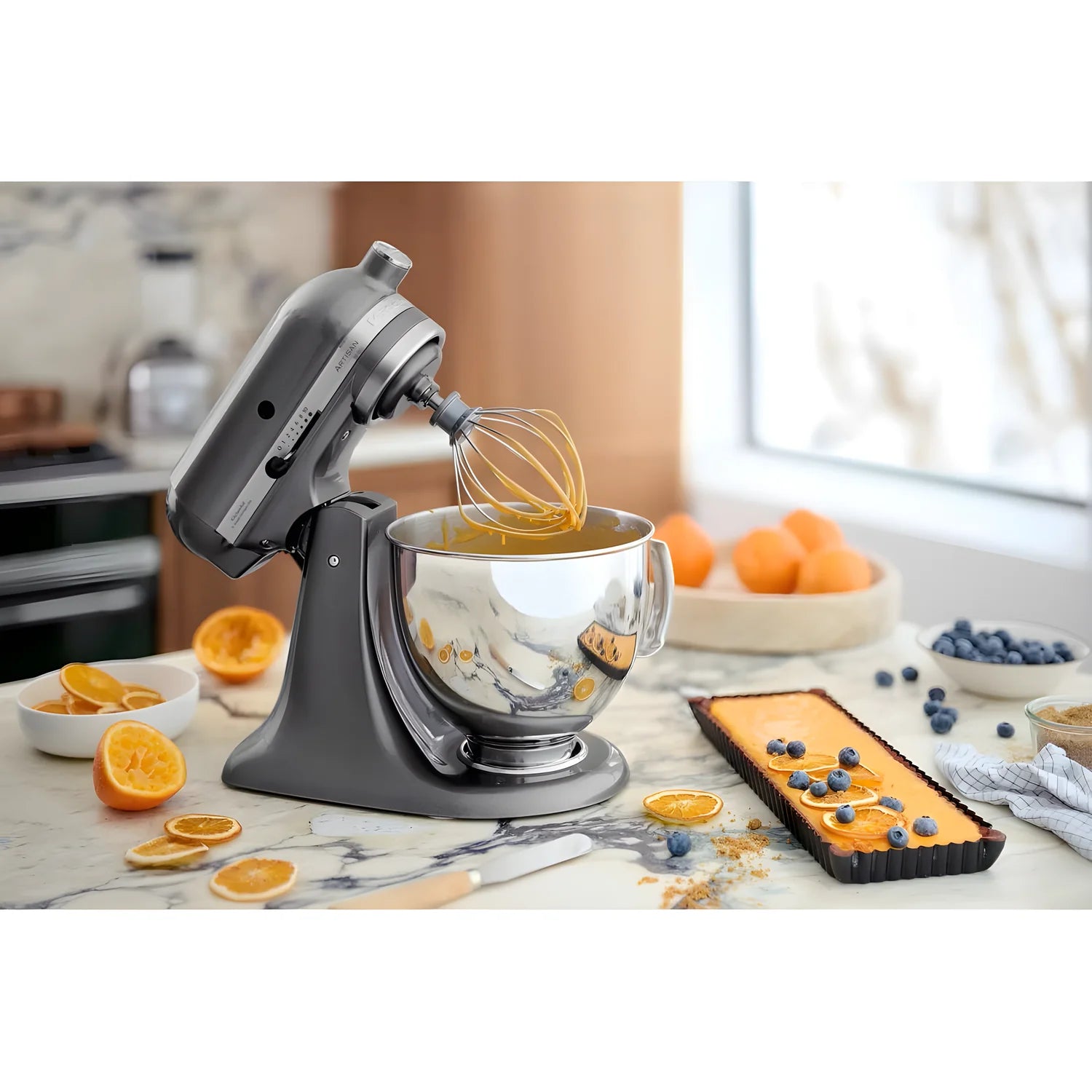 KitchenAid Planetaria Artisan con testa reclinabile 4,8L Argento + Accessori