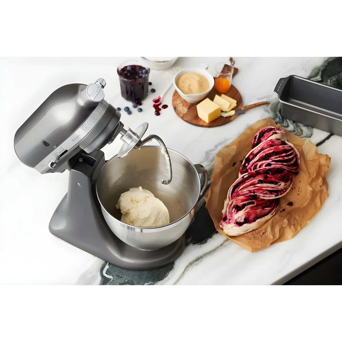 KitchenAid Planetaria Artisan con testa reclinabile 4,8L Argento + Accessori