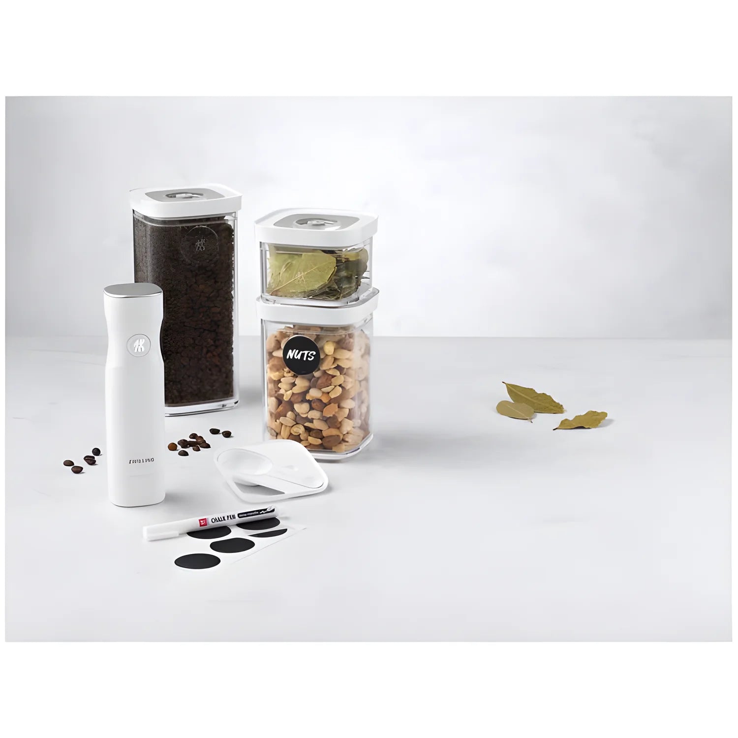 Zwilling Fresh & Save CUBE Starter Set con Pompa Sottovuoto – 6 Pezzi, Trasparente-Bianco, Art. 1025401